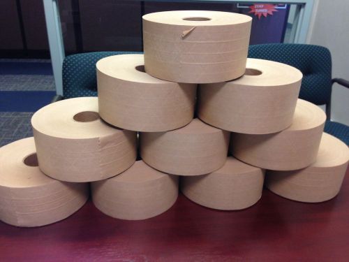 10 Rolls of 2.83&#034;x450ft Reinforced Gummed Kraft Paper Tape Water-Activated