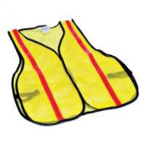 Hi Viz Lime Safety Vest Stndrd SAFETY WORKS Aprons/Chaps 817890 Orange Stripe