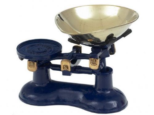 Victor traditional cast iron kitchen scales in blue for sale