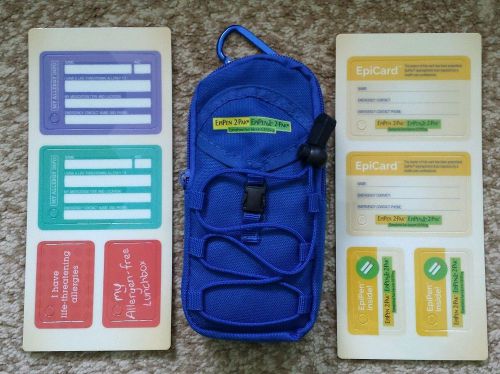 NEW EpiPen 2-pack case (BLUE) carrying case + EpiCardS