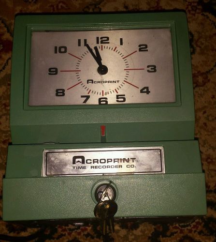 Acroprint Manual-print Electronic Time Recorder Model #125NR4 Includes Key