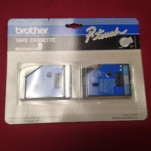2-PK SEALED BROTHER P-Touch TC-12 Blue/Clear Label Tape 1/2&#034;X25&#039; Pk of 2 NEW!!