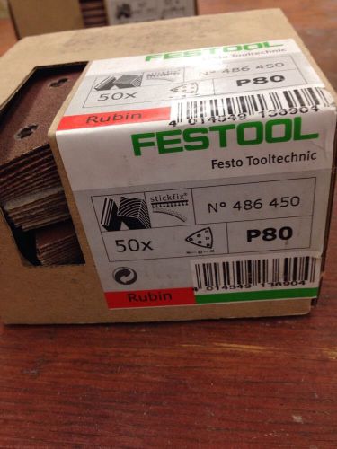 Festool 486450 P80 Grit, Rubin Abrasives, Pack of 50