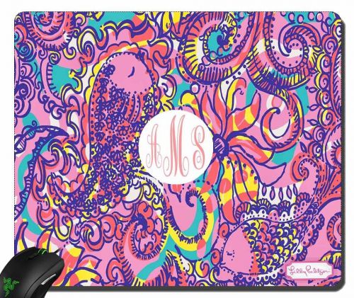 mousepad mouse pad Lilly Pulitzer Sea and Be Seen monogram custom initials