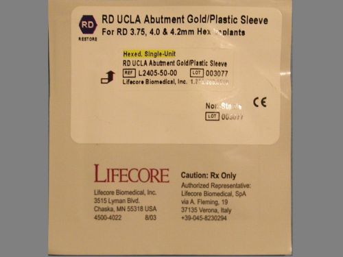 Gold UCLA RD Hexed Lifecore Keystone Restore External Hex Implant Abutment