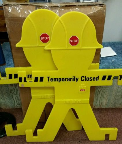 6 pc. polyethelene safety barricade shaped like construction workers for sale
