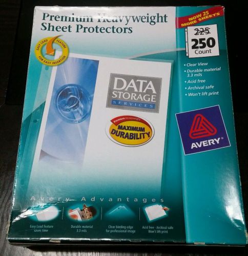 Avery Top Load Clear Sheet Protectors, Heavyweight, 250/Box #76006, New 3.3mils
