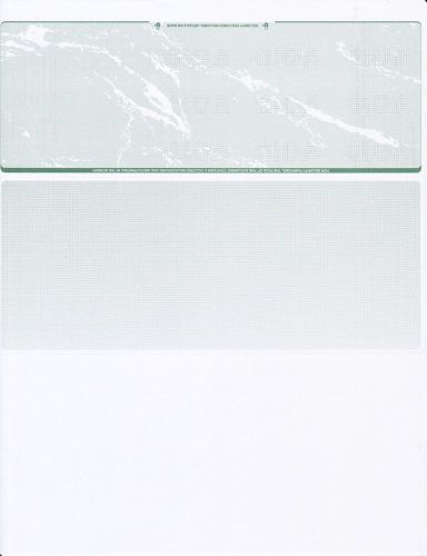 350 Blank Quickbooks Business Checks w/ Stubs - Green and White