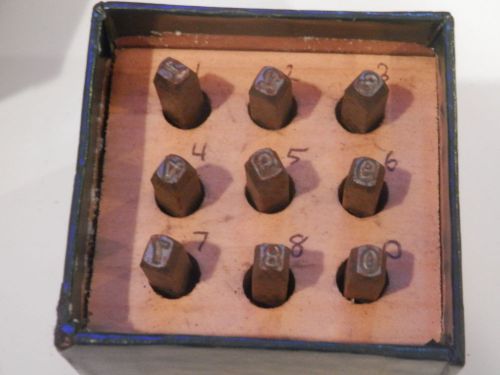 Vintage Ace Hanson 1/8&#034; steel number stamp punch set made in USA