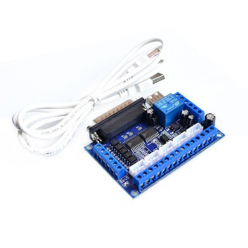 Upgraded 5 Axis CNC Breakout Board For Stepper Motor Driver Mach3 + USB Cable