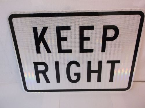 New ZING 2408 Traffic Sign 18 x 24In BK/WHT Keep Right (H34P)