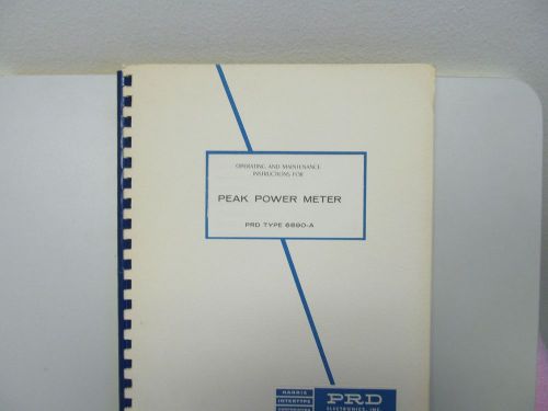 PRD ELECTRONICS 6690-A PEAK POWER METER  MANUAL/SCHEMATICS/PARTS LISTS