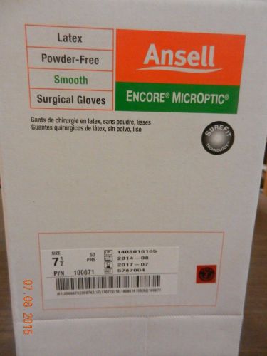 Ansell 5787004 Latex PowderFree Surg Glove Encore MicrOptic Sz 7.5 Smooth 50prs