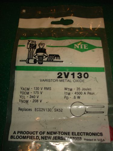 New nte metal oxide varistor 2v130 new in package, nos ready to go for sale
