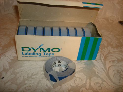 BOX OF TEN (10) NOS DYMO 0158-06 REFILL TAPE, GLOSSY BLUE