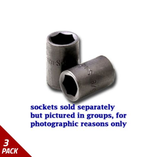 S K Hand Tools 15mm Impact Socket, 1/2&#034; Drive, 6 Point [3 Pack]