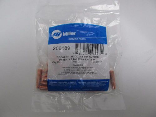 NEW Miller 206189 FasTip Welding Contact Tips .052-3/64 (Pack of 25)