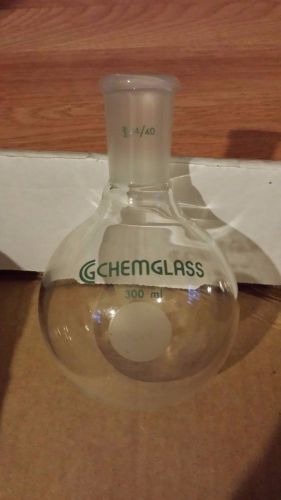 Chemglass 300ml pyrex 250ml adams chittenden glass lot of 6 flask round bottom for sale