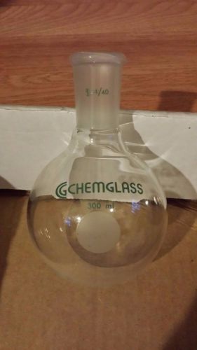 CHEMGLASS 300ml Pyrex 250ml Adams Chittenden Glass Lot of 6 flask round bottom