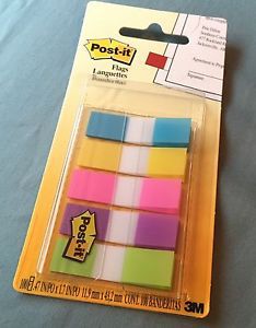 Post-it Flags with On-the-Go Dispenser, Assorted Bright Colors, 100 total
