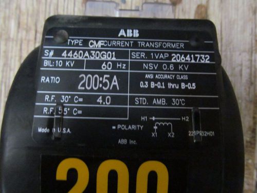 ABB Type CMF Current Transformer 200:5A 4460A30G01