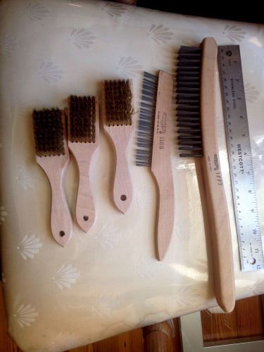5 Wire Brushes 2 Marked Osborn 3 Not Stamped