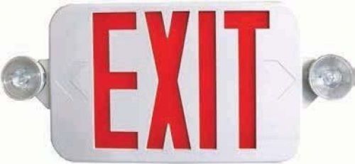 Ciata Lighting All LED Decorative Red Exit Sign and Emergency Light Combo With