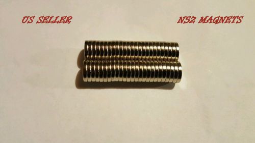 50 12x2mm 1/2&#034;x1/16&#034; N52 Strong Disc Rare Earth Neodymium Magnets