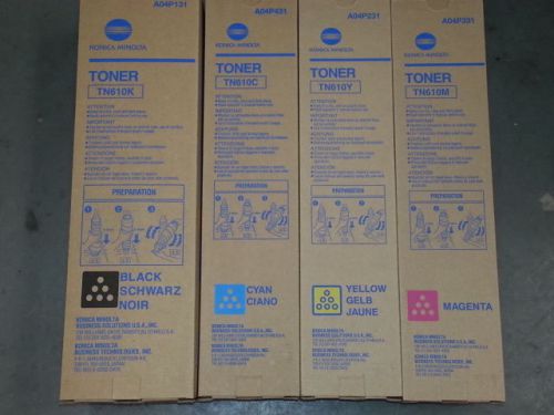 Konica Minolta set of 4 color toner bottles, OEM for C5500, C6500