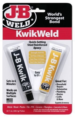 JB J-B Weld 8276 Kwik Weld Quick Setting Steel Reinforced Epoxy 1 oz. Tubes