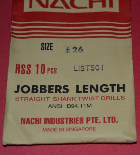 26 Pcs NACHI #26 Jobbers Length - Black Oxide HSS Drills