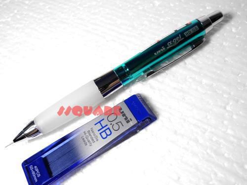 Uni-Ball Alpha Gel Chrome 0.5mm Shaker HD mechancial pencil + pencil leads, GN