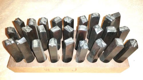 VERY NICE HEAVY DUTY STEEL STAMP DIES PUNCHES SET UPPER CASE LETTERS A-Z PLUS &amp;