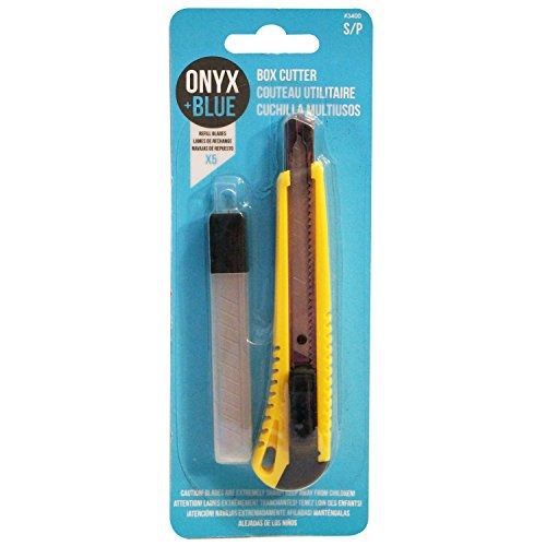 Onyx &amp; blue box cutter with 5 blades, small (3400) for sale
