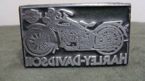 Rare vintage harley davidson motorcycle knuckle head logo printing type block for sale