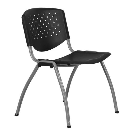 Polypropylene Stacking Chair with Titanium Frame - Black (40 Pack) AB744339
