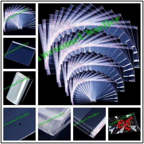 500 Clear 1.0-1.7Mil Resealable Self Adhesive Cello Lip&amp;Tape Poly Plastic Bag