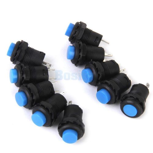 10pcs dc12v car boat dash locking latching off-on push button switch blue 12mm for sale