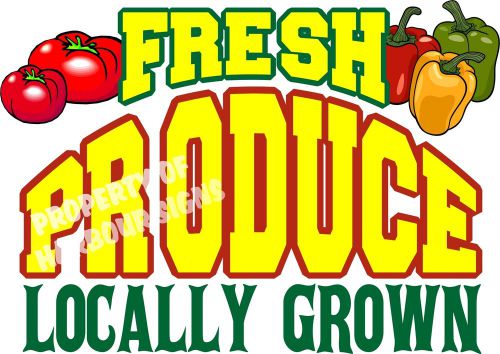 Fresh Produce Locally Grown Decal 14&#034; Farmers Market Green Food Truck Concession