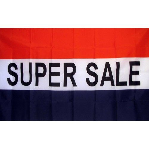 5 Super Sale Flags 3ft x 5ft Banners (five)