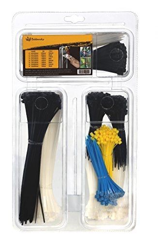 Bobbworks Self-Locking Nylon Cable Ties, 1000-Pack 4&#034;, 6&#034; &amp; 8&#034; in Blister