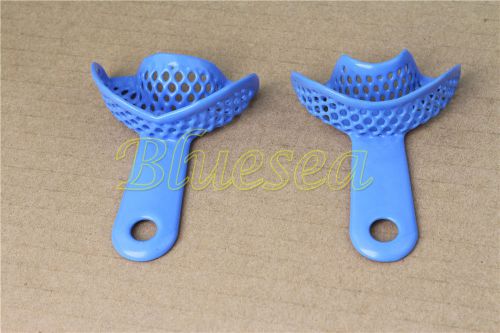 1 set/2pcs Dental Autoclavable Impression Trays Plastic Steel Upper&amp;Lower