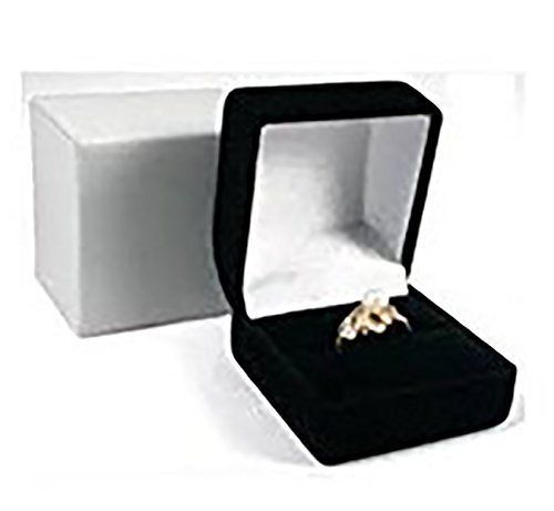 Novel Box Black Flocked Ring Gift Box Jewelry Display