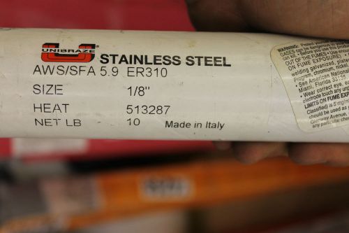 Welding rod 10 pounds er310 unibraze stainless steel aws/sfa 5.9 1/8&#034; t-162 for sale