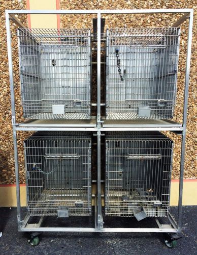 Stainless Steel Kennels Kennel Animal Dog Cat Bird Cage Cages On Mobile Cart