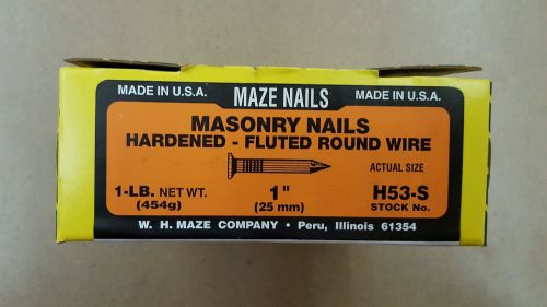 Maze Nails H53-S 1 Lb. 1-Inch Hardened Fluted Round Wire Type Masonry Nail