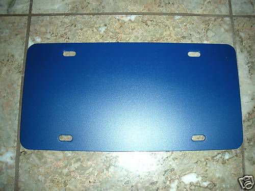 Blank 6&#034;x12&#034; plastic license tag plate for decal blue for sale