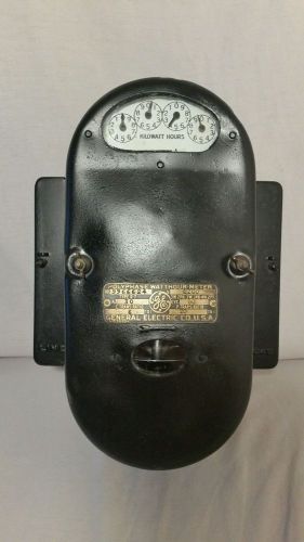Antique GE Polyphase Watthour Meter Type D-7 60Hz / 2200v SN#9966624 2E1
