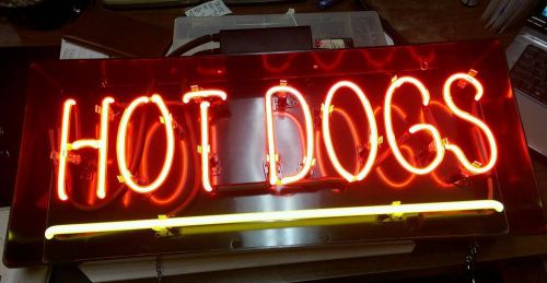 &#034;Hot Dogs&#034; Neon Underlined Neon Sign w/Custom Options 24x10x3