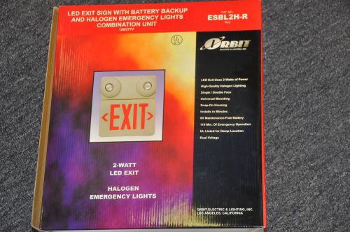 Emergency Exit Sign Battery buck-up Orbit ESBL2H-R 120/277VOLT LED USES 2 WATTS